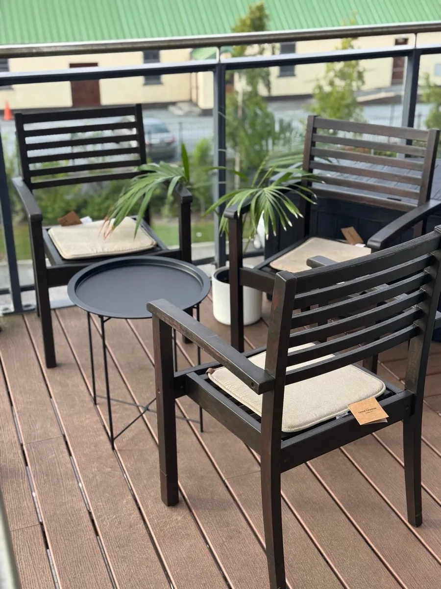Outdoor garden oak chairs - Image 2