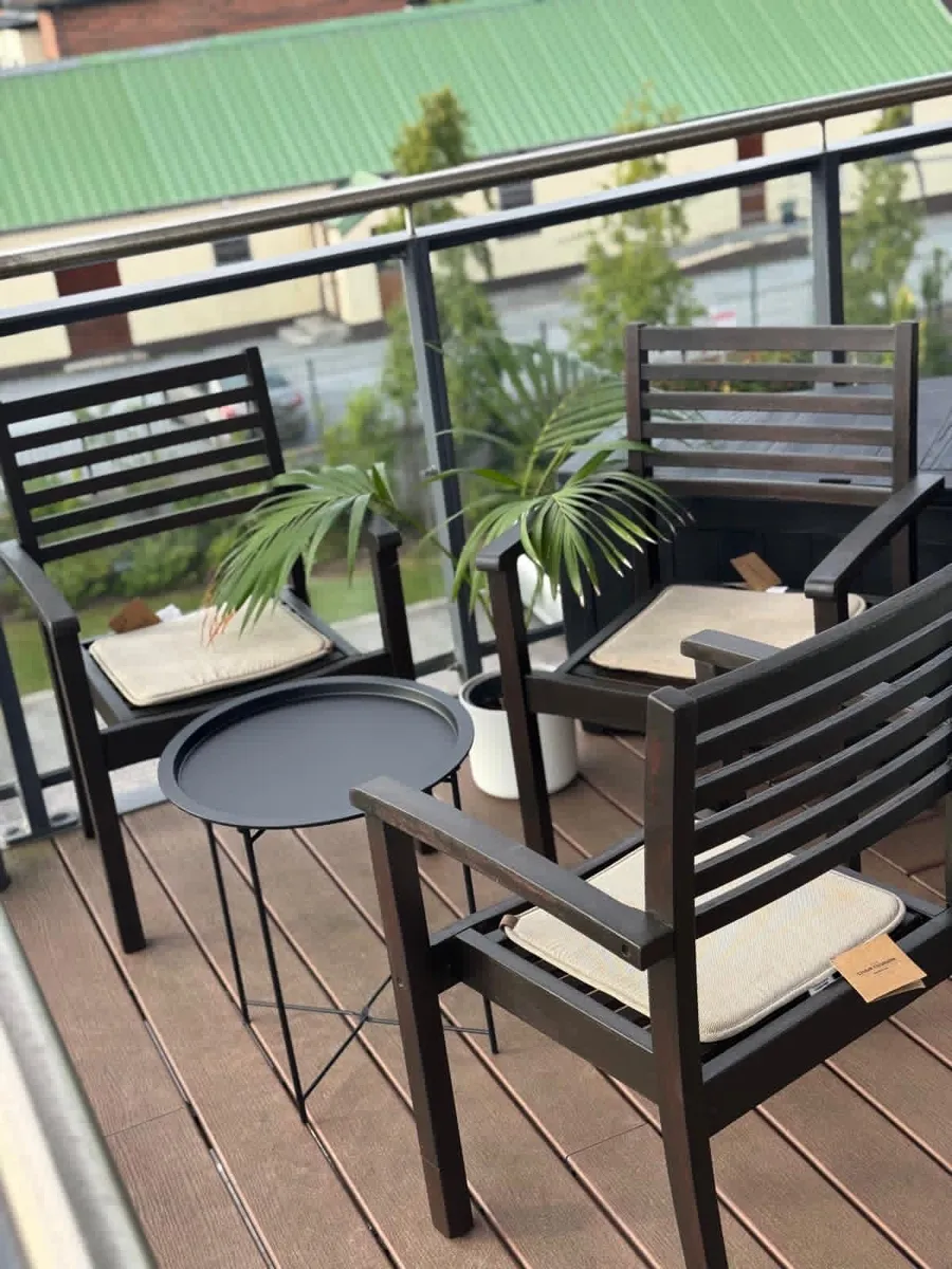 Outdoor garden oak chairs - Image 3