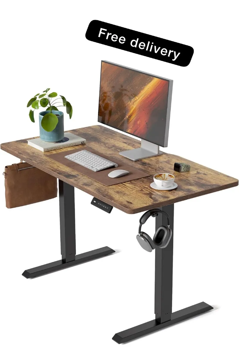 Electric Height Adjustable Standing Desk, 60x100cm - Image 1