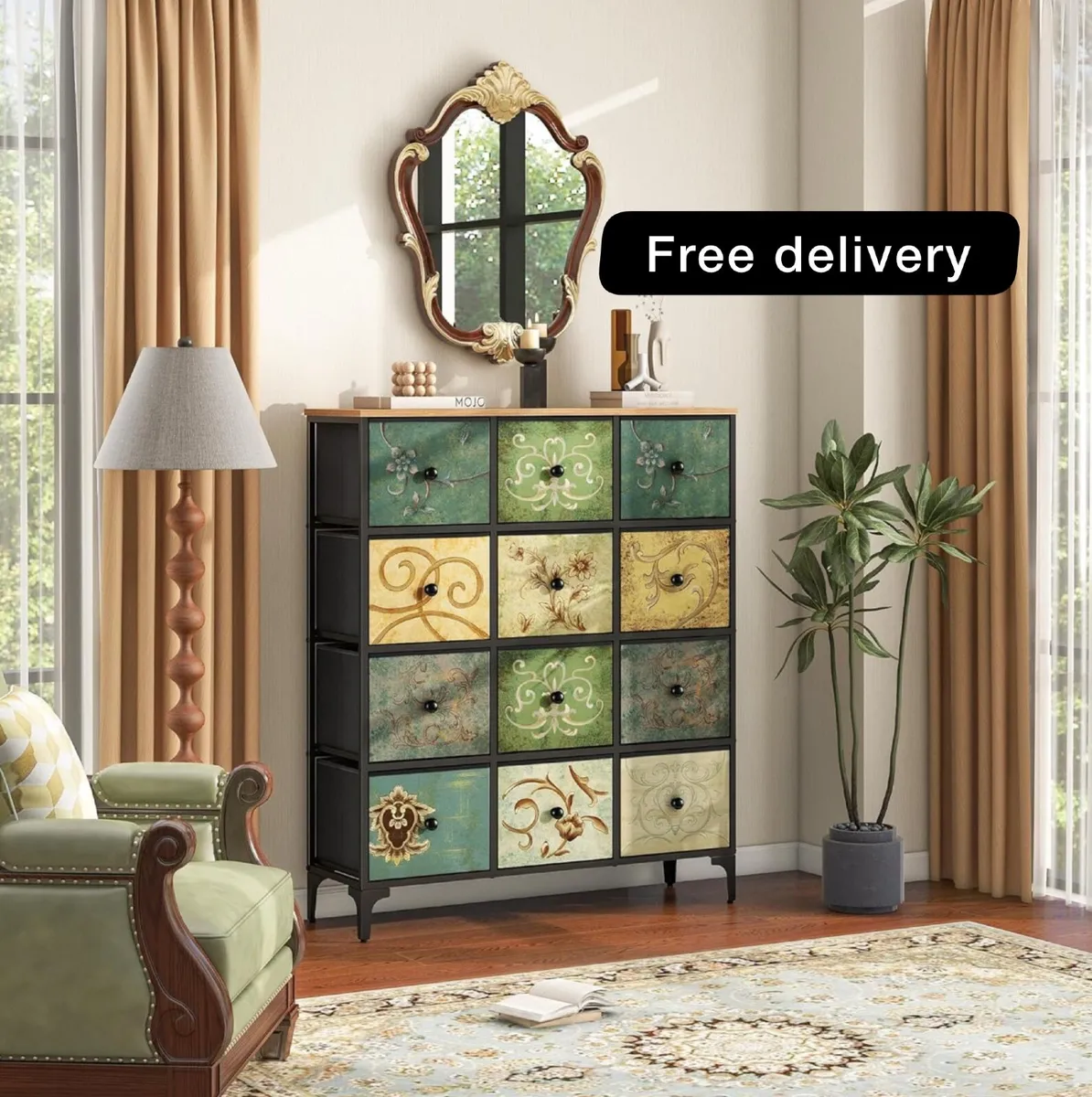 Chest of Drawers Bedroom,12-Drawer Wide Storage Or - Image 1