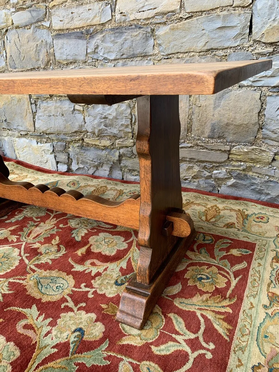 Stunning vintage solid oak refectory table. - Image 3