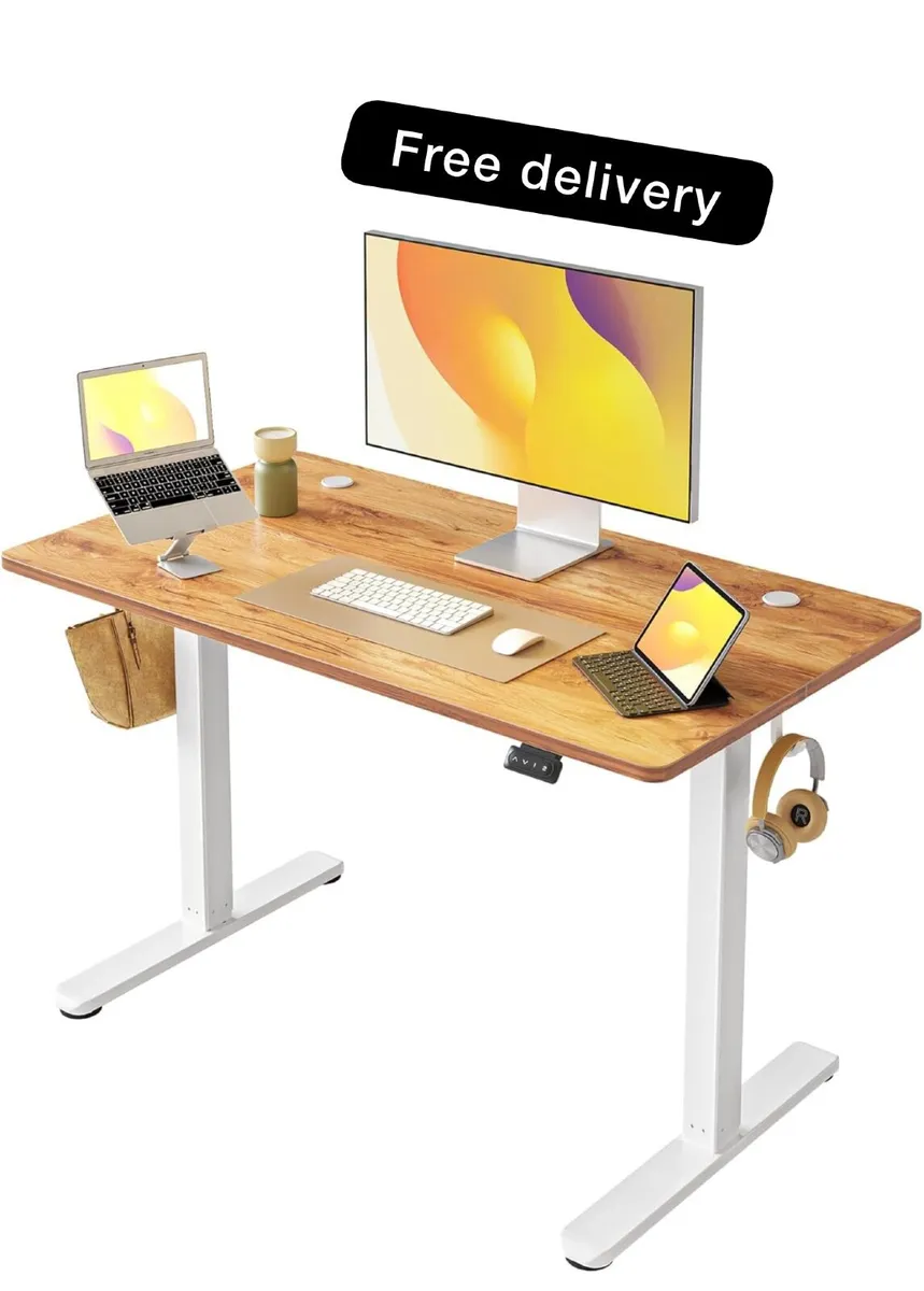 Electric Height Adjustable Standing Desk, 60x100cm - Image 1