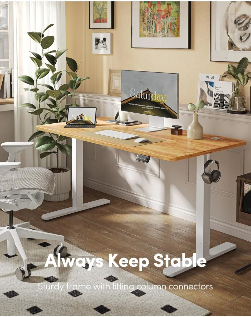 Electric Height Adjustable Standing Desk, 60x100cm - Image 1