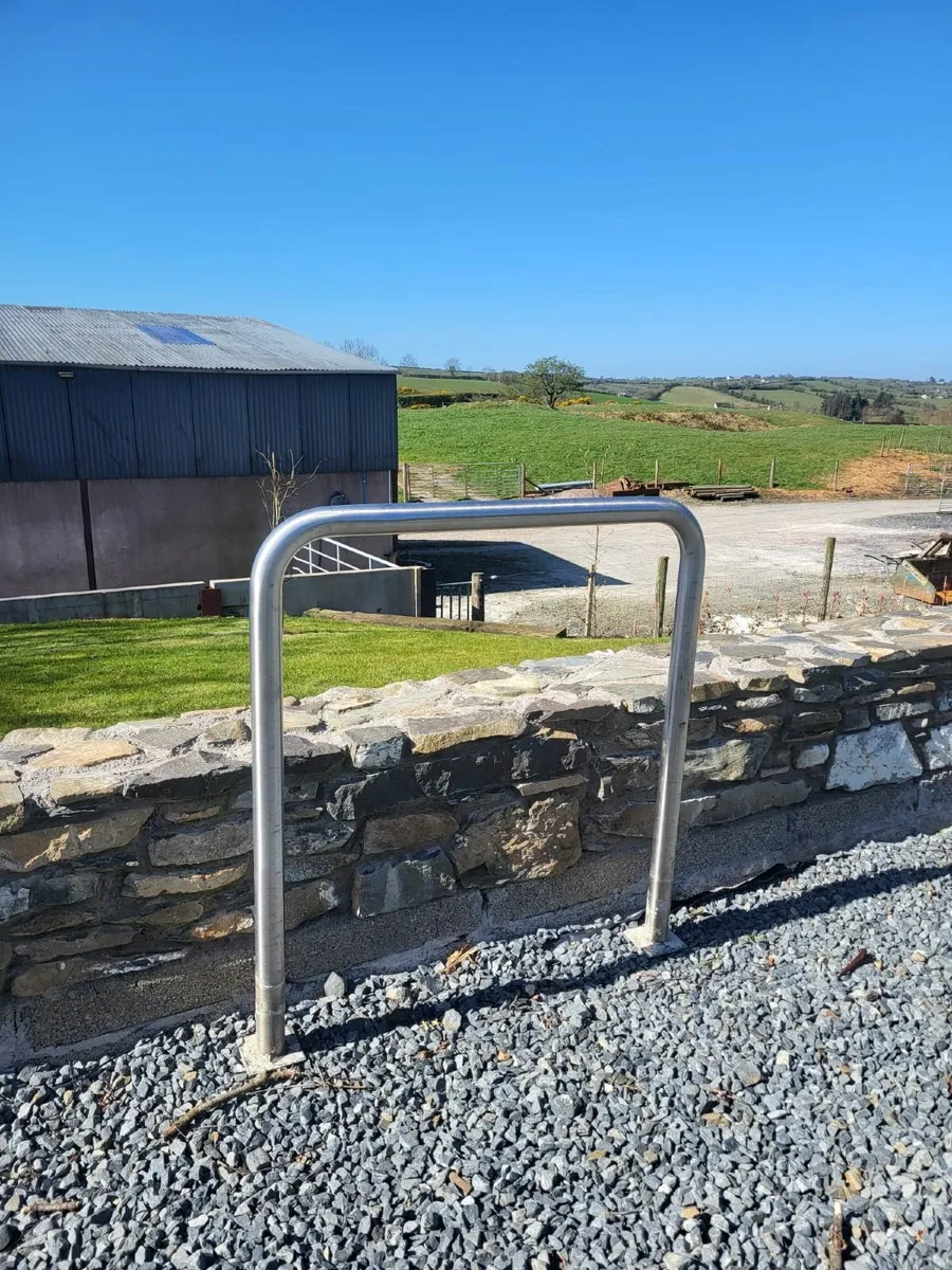 6 x Stainless steel bicycle lock stands - Image 1