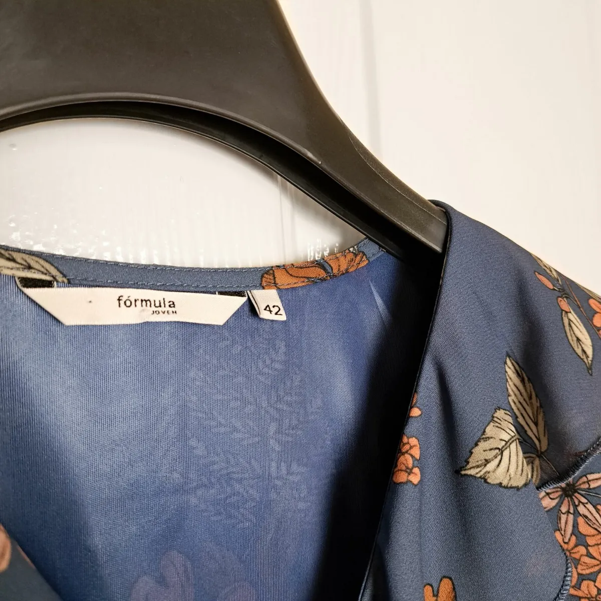 Formula Joven Blue Floral Mini Dress Ruffle 14UK - Image 3