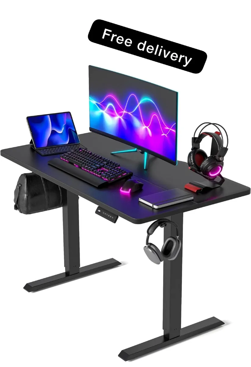 Electric Height Adjustable Standing Desk, 60x100cm - Image 1