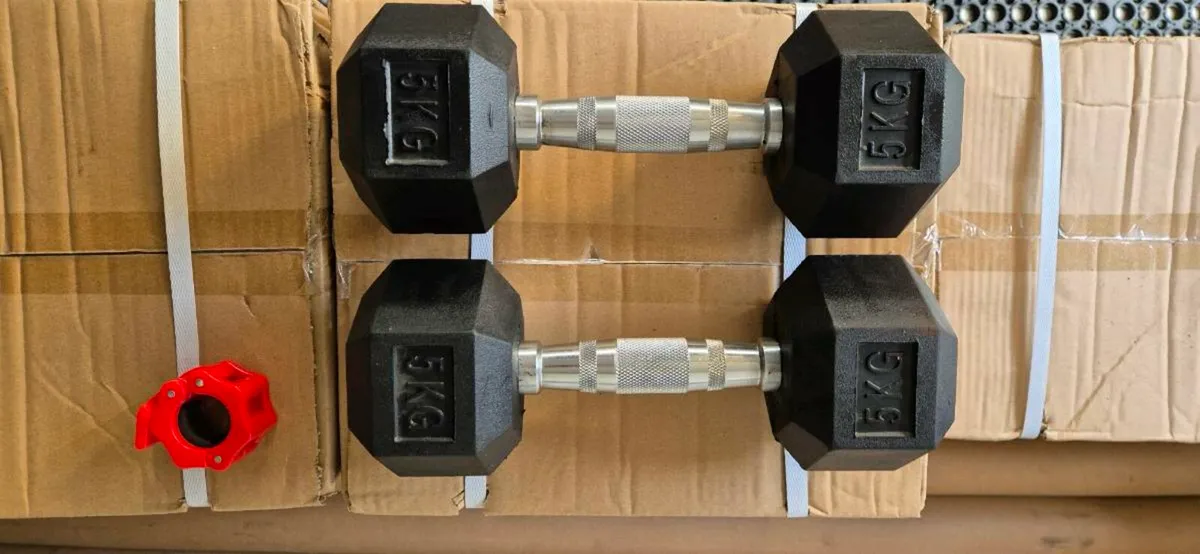 3x brand new hex dumbbell weight lifting sets - Image 2