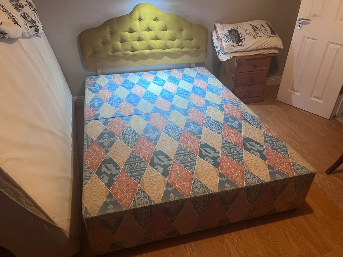 Double bed base and headboard - Image 1