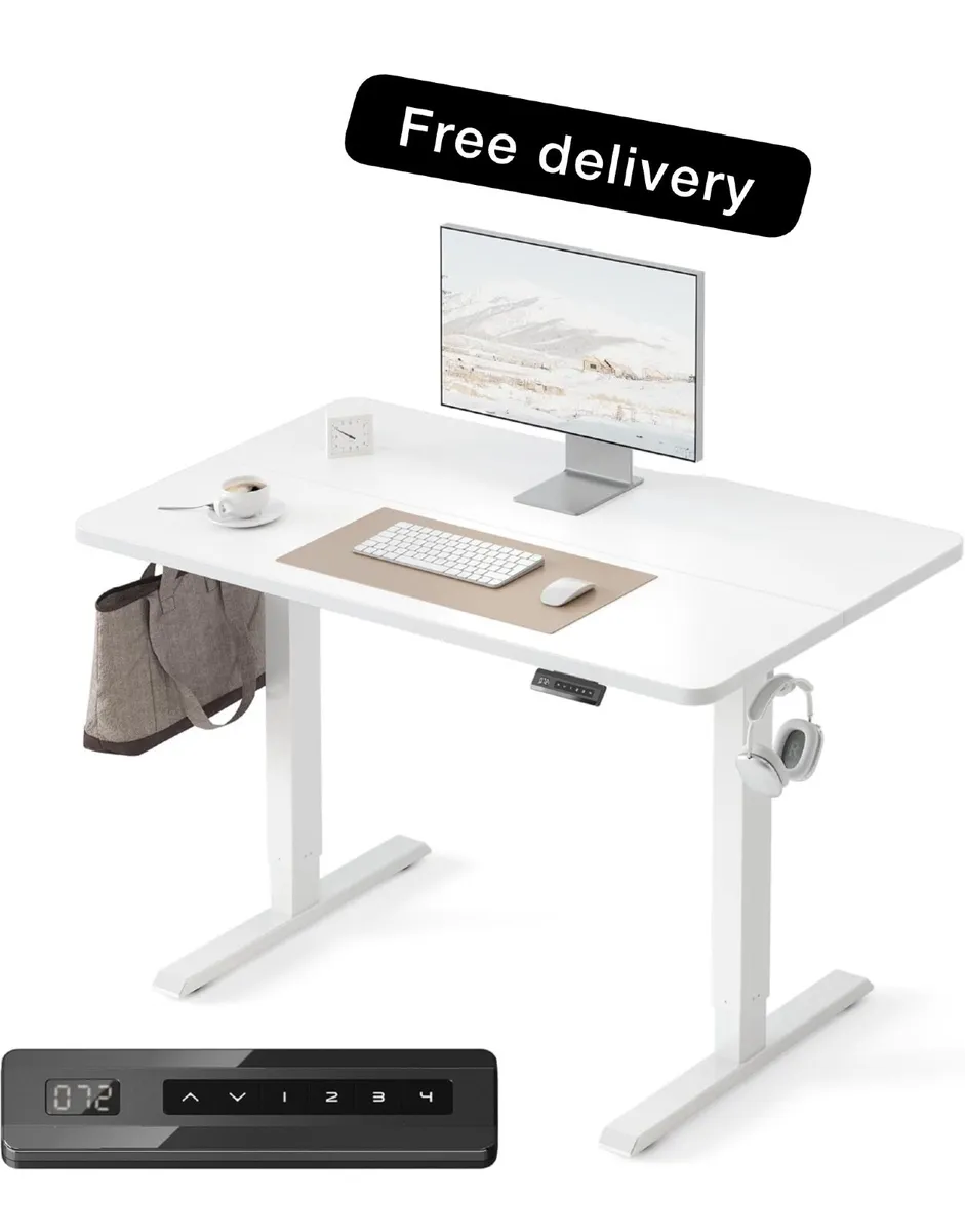 Electric Height Adjustable Standing Desk, 60x100cm - Image 1