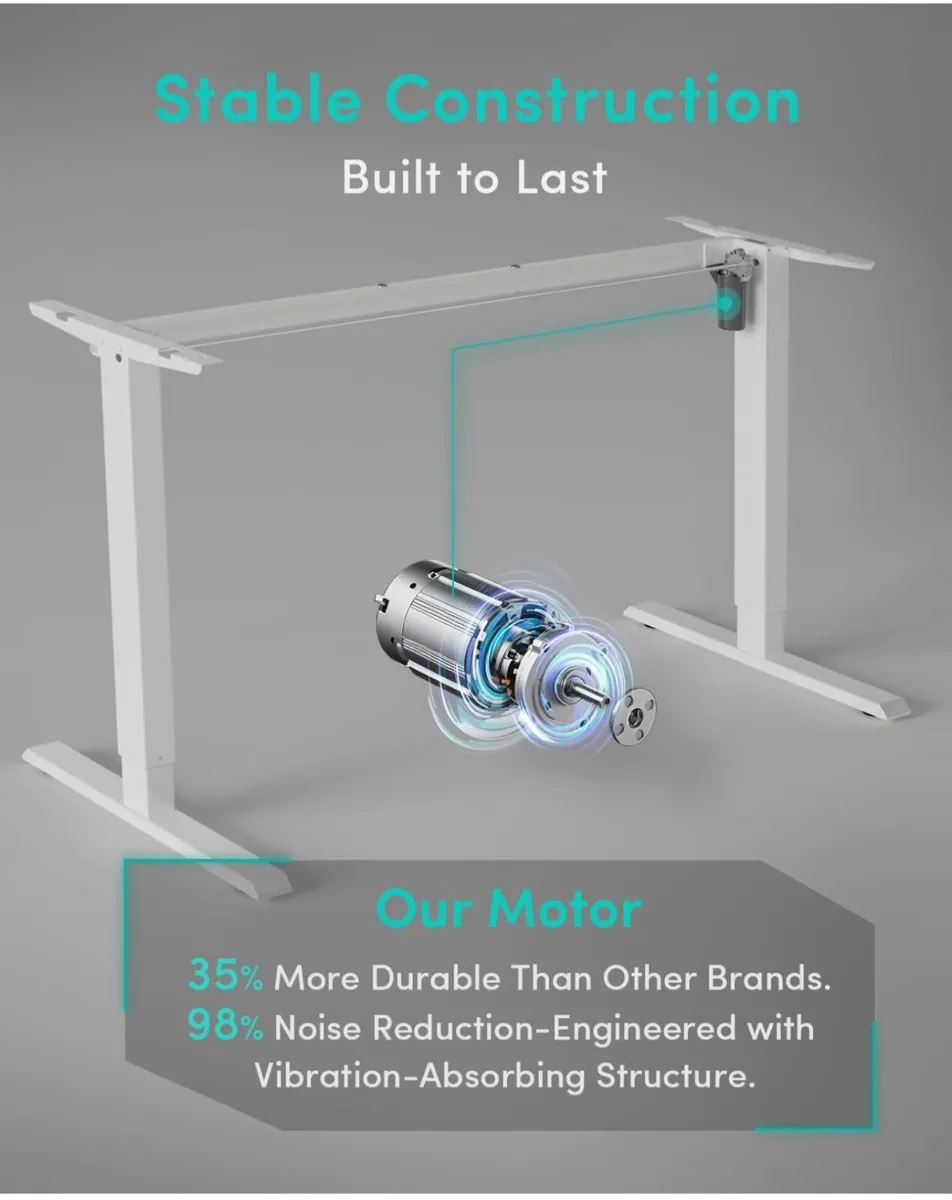 Electric Height Adjustable Standing Desk, 60x100cm - Image 4