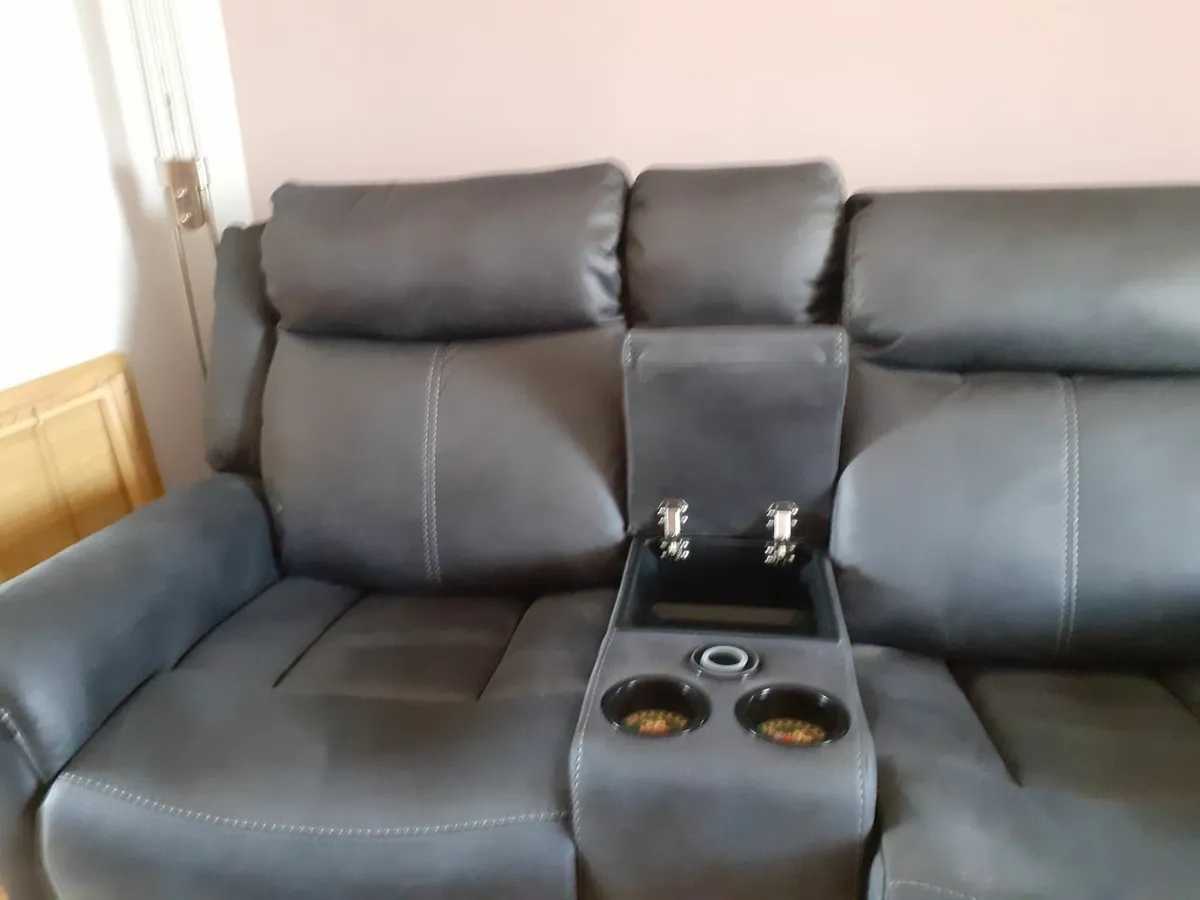 2 seater  sofa with drink holders - Image 1