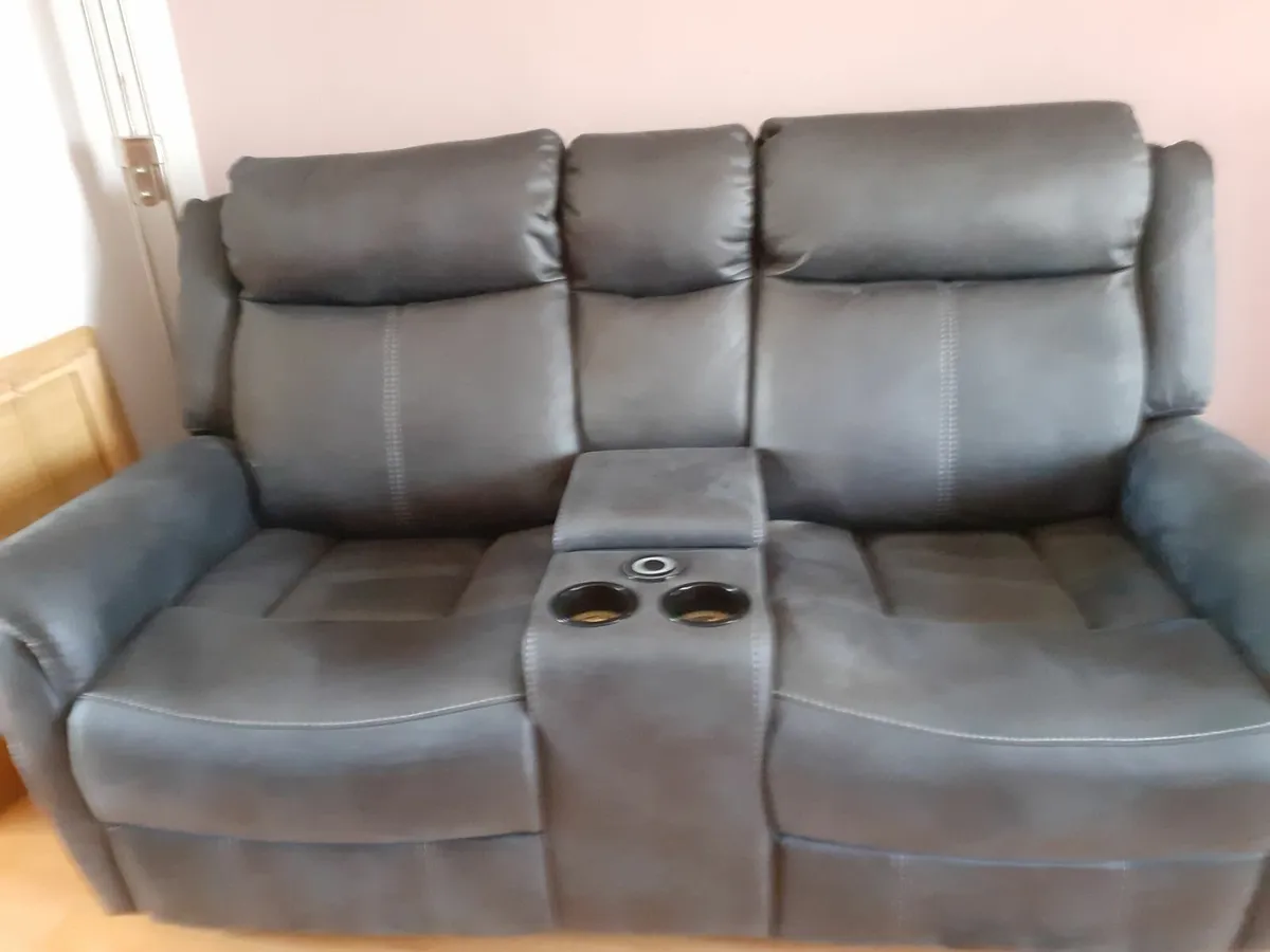 2 seater  sofa with drink holders - Image 3
