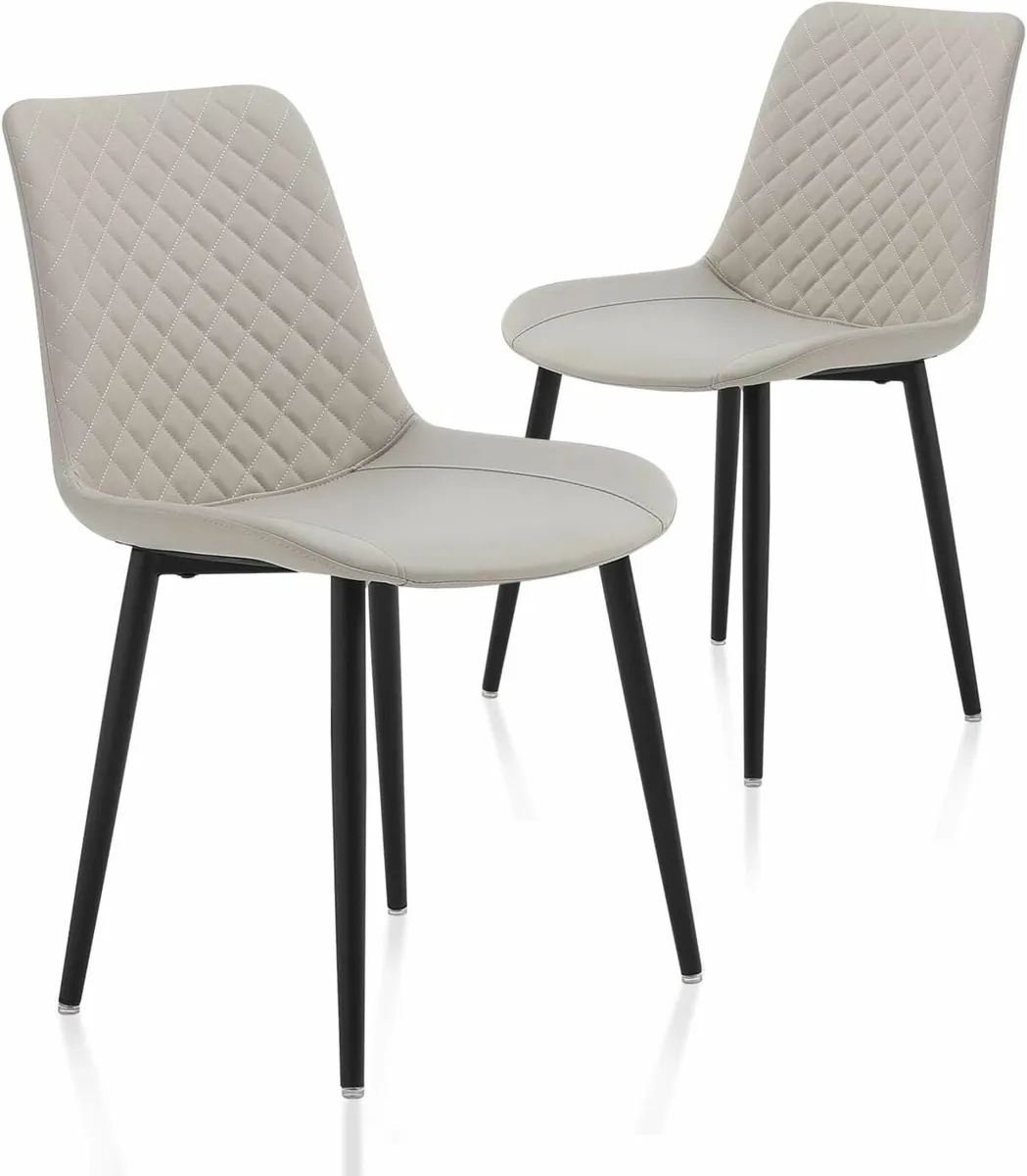 Dining Chairs Set of 2, Modern Beige Dining Room - Image 1