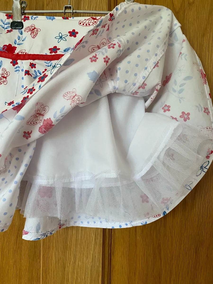 White, Red & Blue Floral Skirt - Image 2