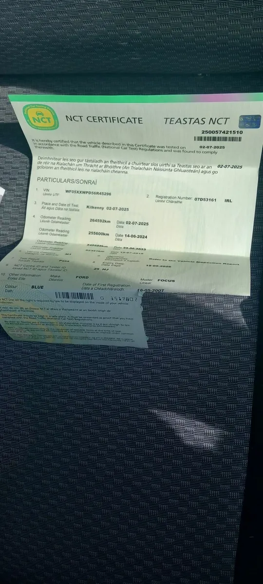 NCT PASSED 2007 Ford Focus 1.4L Petrol - Image 3