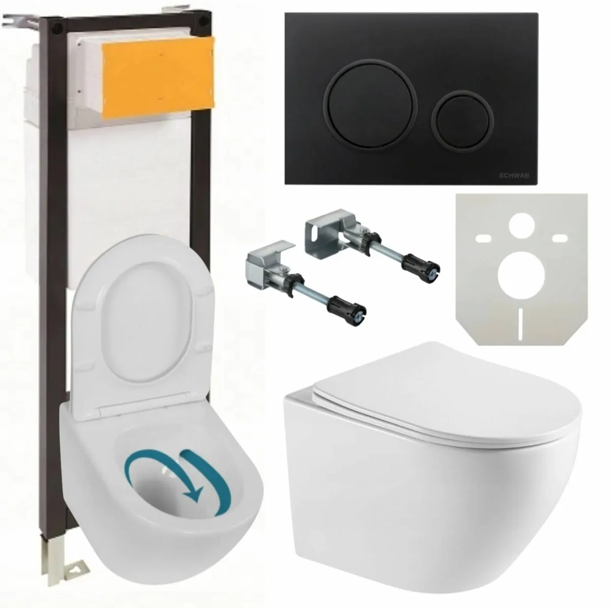 Wall hung Toilet with Soft close seat & Concealed - Image 1