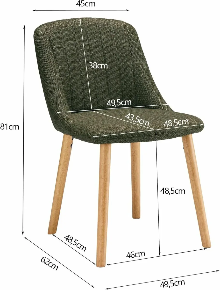 Dining Chairs Polyester Chairs  Kitchen Green - Image 3