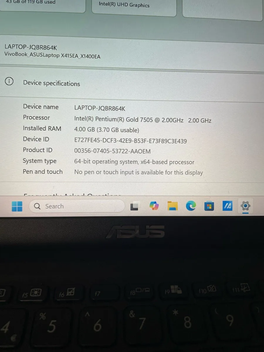 Asus laptop 4gb 128 ssd win 11 - Image 2