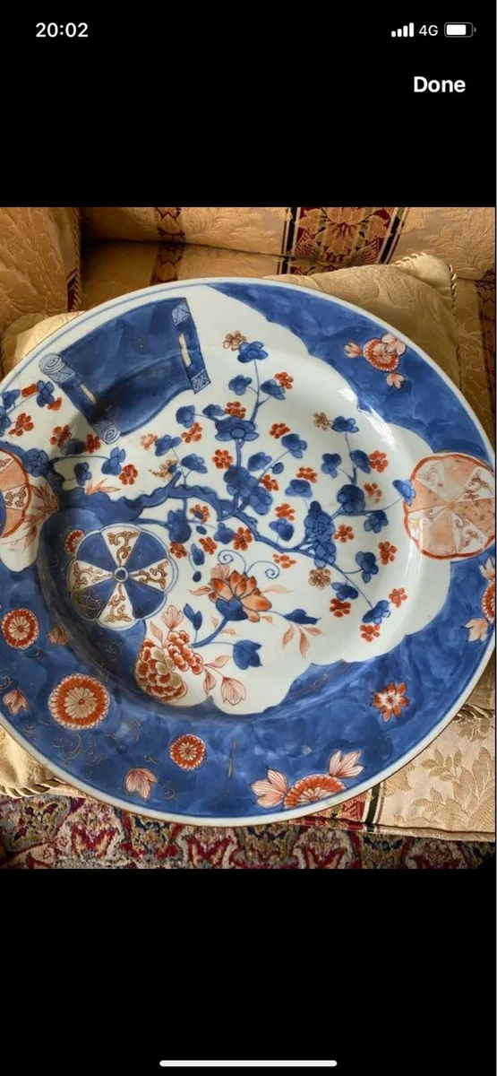 Large Antique Chinese Imari Plate - Image 1