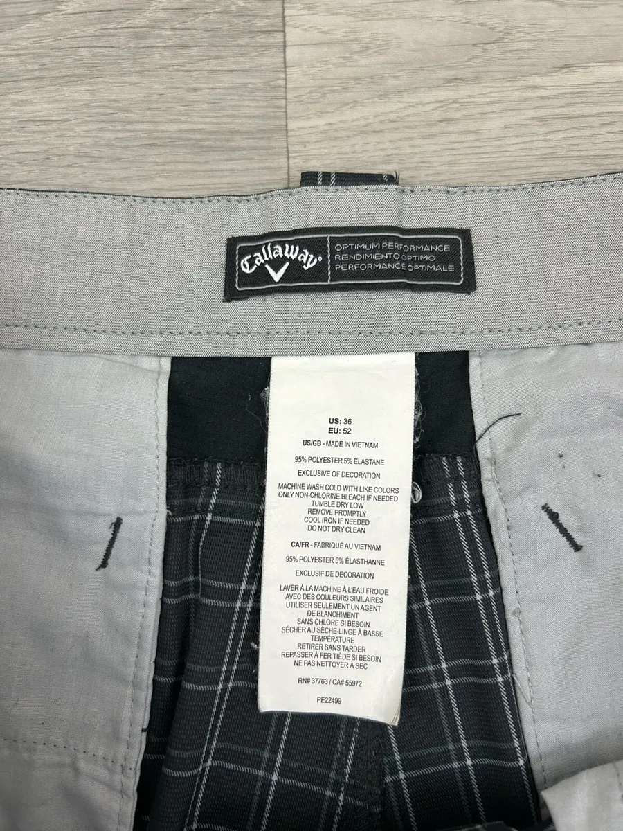 Callaway Golf Check Shorts Mens Large W36 - Image 3