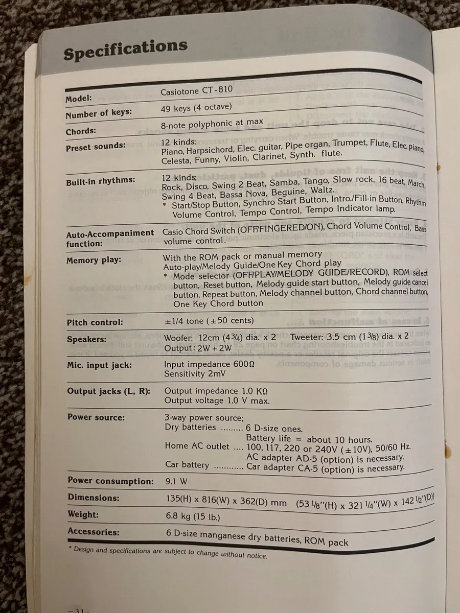 Casio Organ CT-810 - Image 3