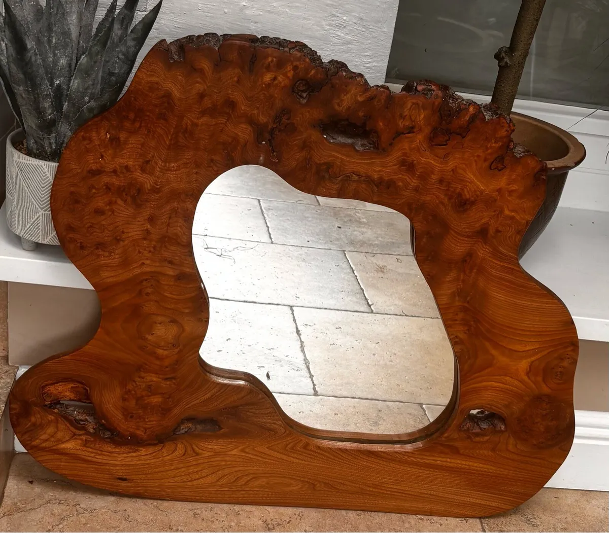 Mirror framed in bog oak wood - Image 1