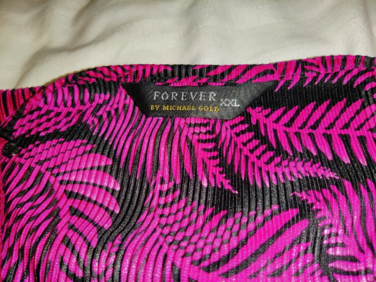 NEW HOT PINK, Soft Slinky Satin Slip Over Blouse ! - Image 4