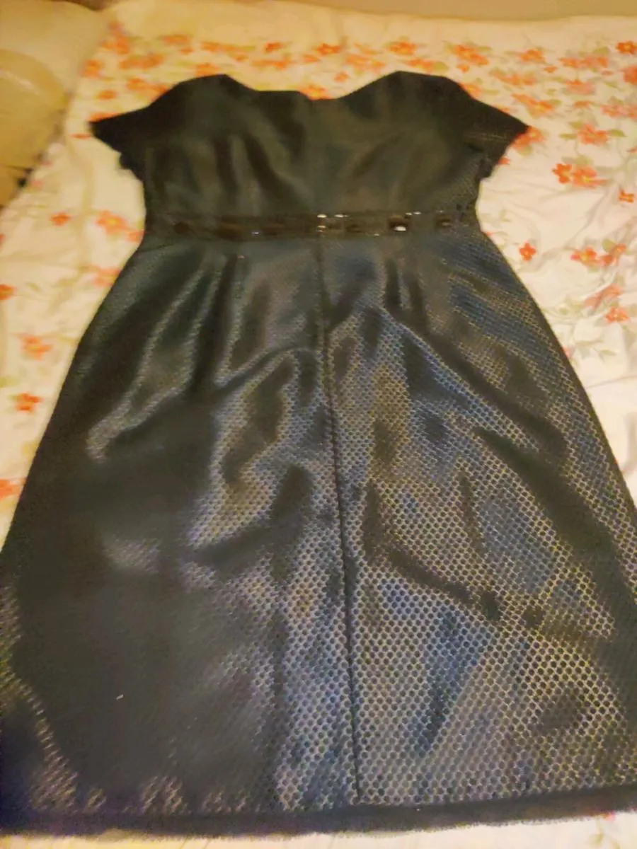BLACK SATIN BEJEWELED, New Heavy Party Dress ! - Image 4