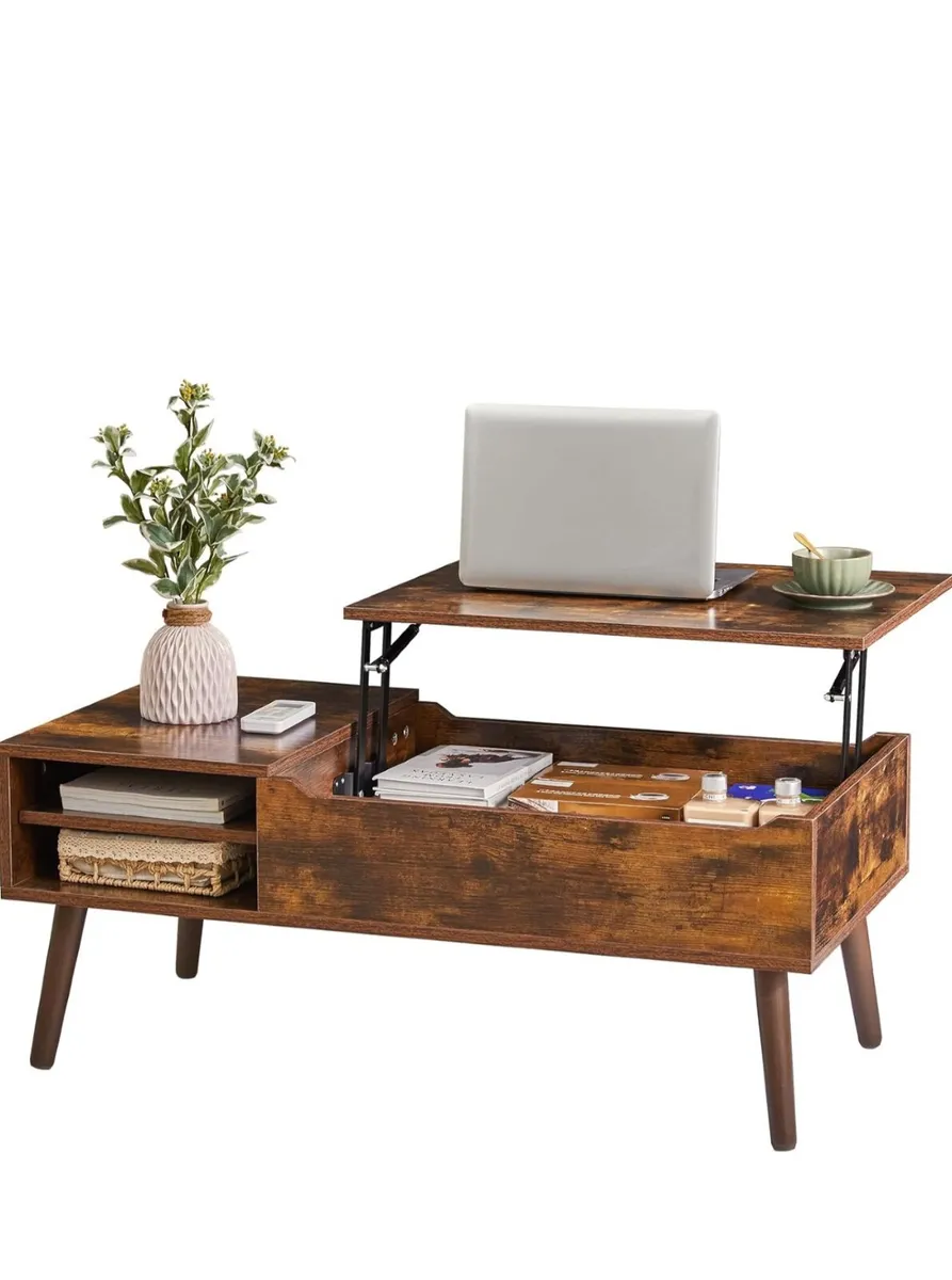 Coffee Table, Lift Top Coffee Table with Hidden Co - Image 3