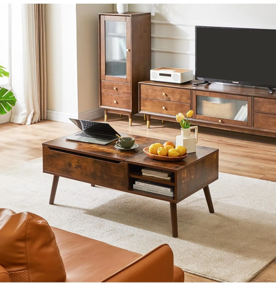Coffee Table, Lift Top Coffee Table with Hidden Co - Image 4