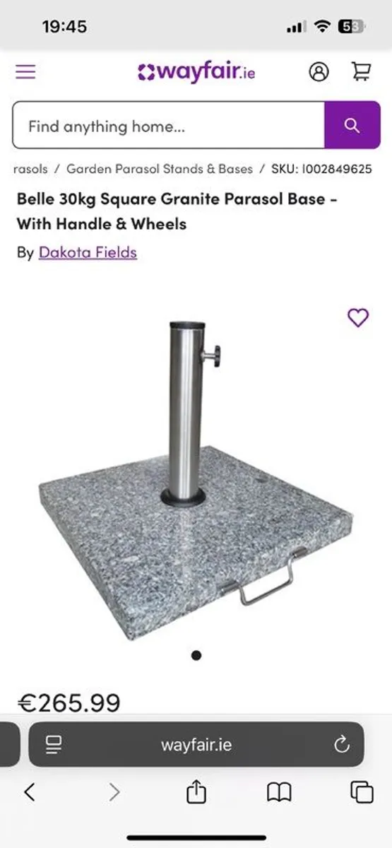 Solid granite parasol base for sale - Image 4