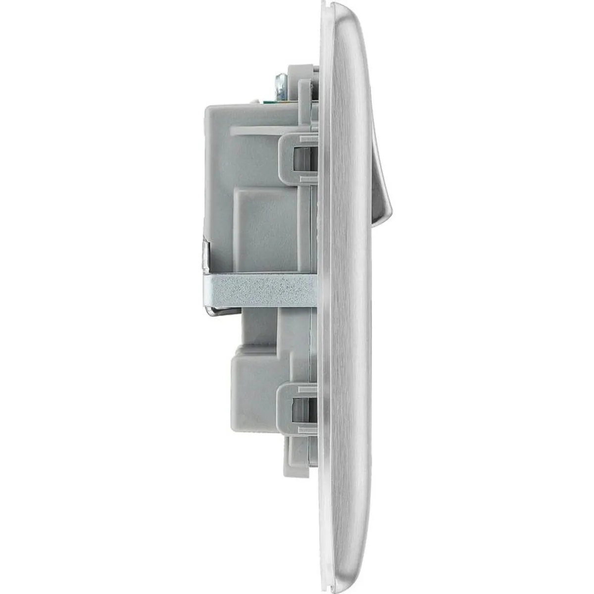 2x BG Nexus Brushed Steel NBS22G Double Socket Switched - Image 3