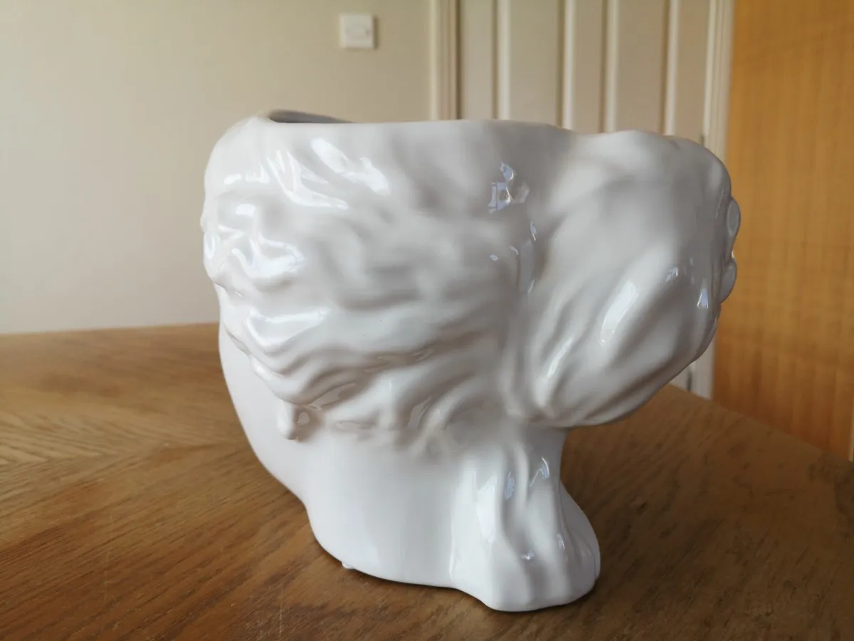 Vase Greek Head Planter Large White Ceramic Decor - Image 3
