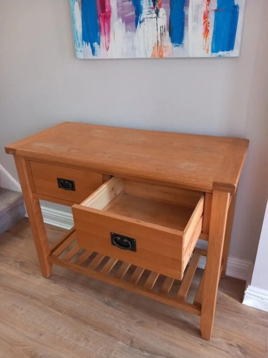 Solid Oak Hall Table 81 x 45 x 100 - Image 1