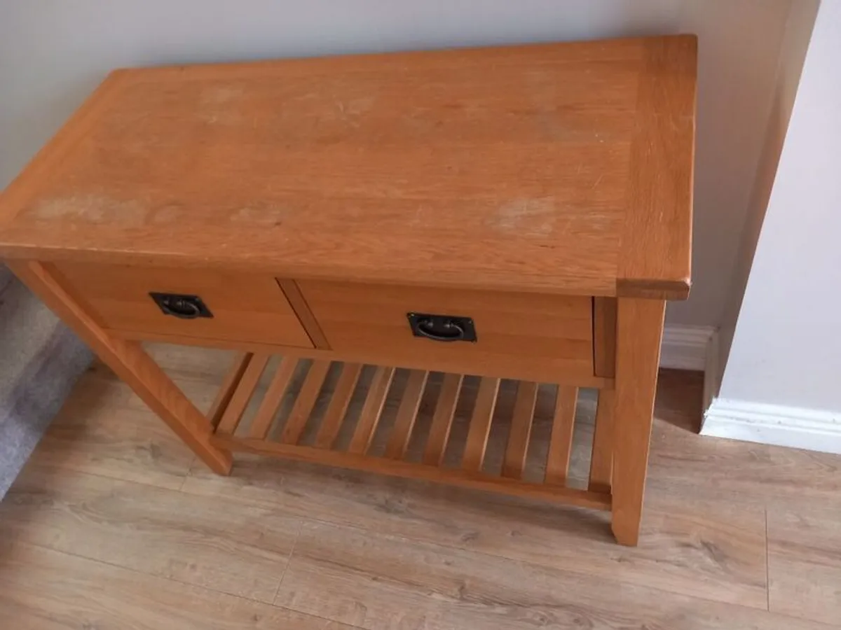 Solid Oak Hall Table 81 x 45 x 100 - Image 3