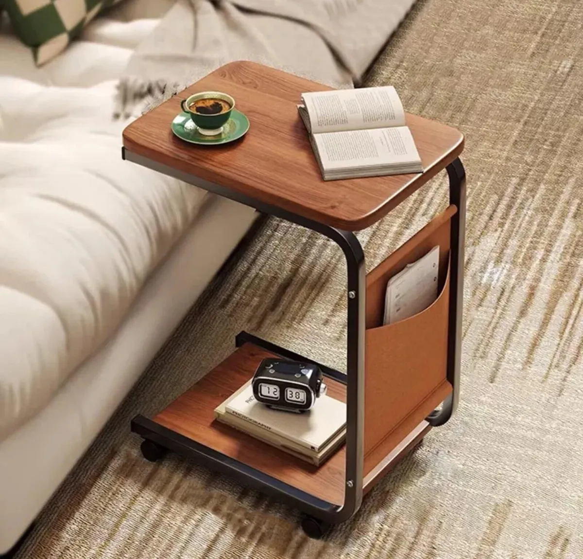 C Shaped Side End Coffee Table NEW - Image 1