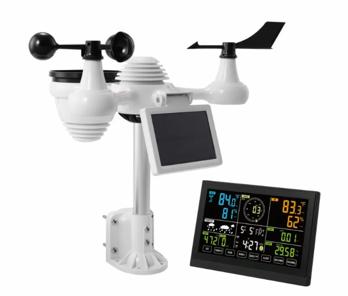 7-in-1 Wi-Fi Weather Station, 7.5 in Color Display - Image 1