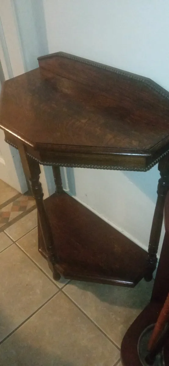 Antique Solid Oak Console/Hall Table - Image 2