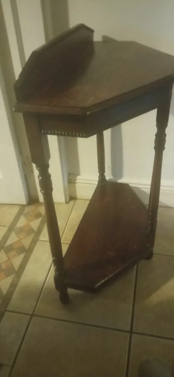 Antique Solid Oak Console/Hall Table - Image 4
