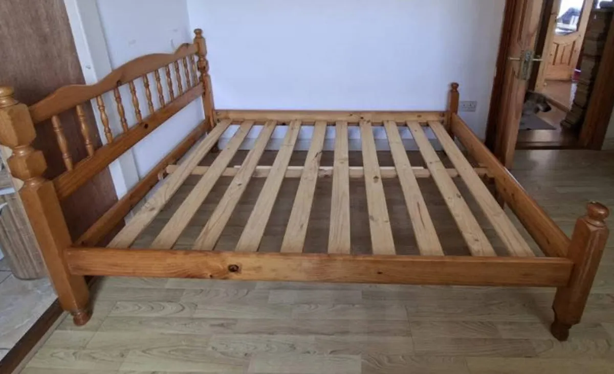 Lovely 4 Ft 6” Solid Double Bed Frame -Can Deliver - Image 1