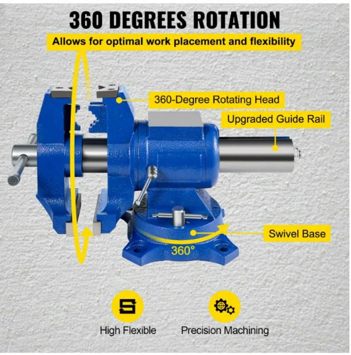 Multipurpose 6-Inch Bench Vise 360-Degree Rotation - Image 4