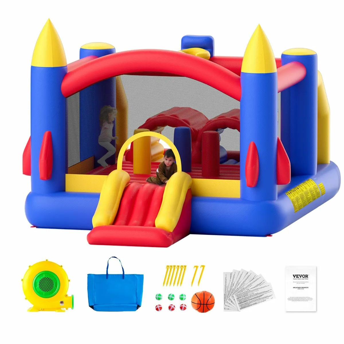 Kids Garden Bouncy Castle with Slide and Ball Game - Image 4