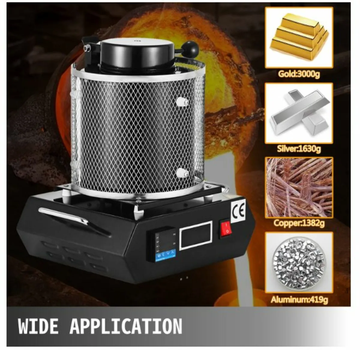 3KG Gold Melting Furnace 1400W Digital Melting Fur - Image 4