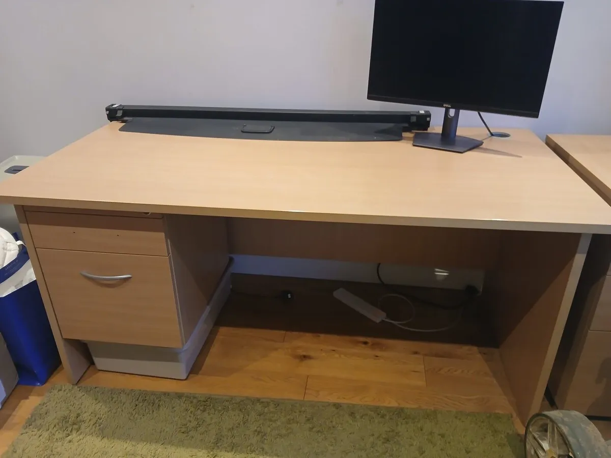 Free office desk, pedestal and wooden bookcase - Image 1