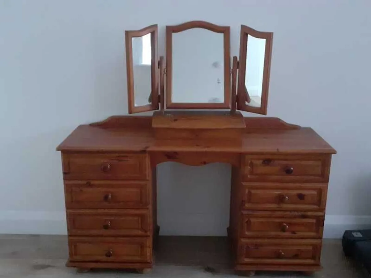 Dressing Table & 2 Lockers - Solid Pine - Image 1