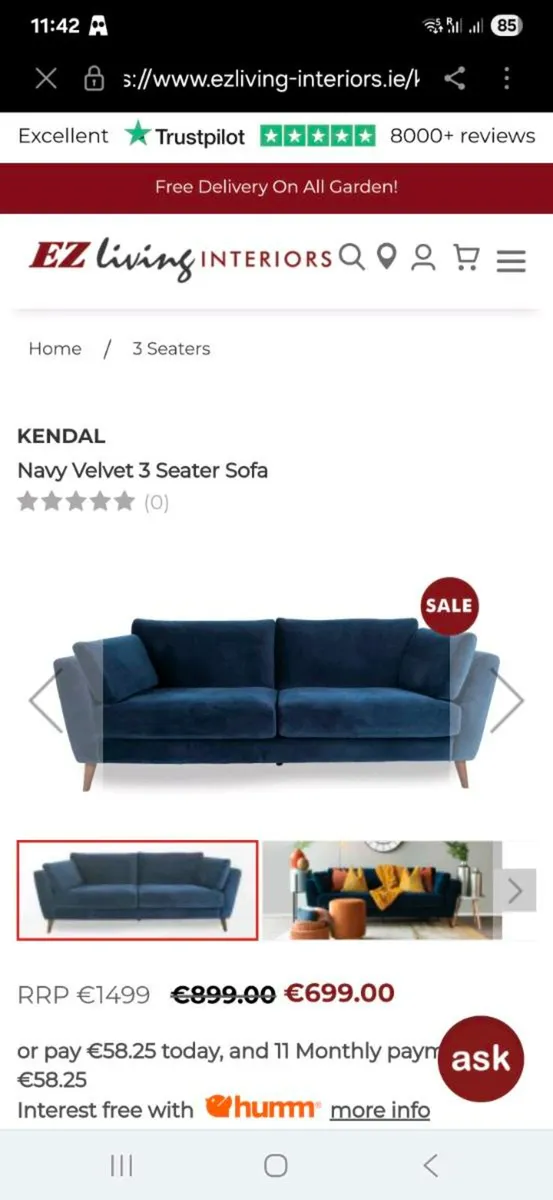 Ez living 3 seater sofa - Image 1
