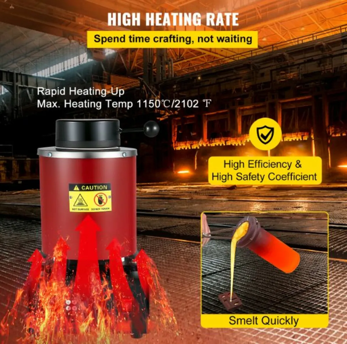 Electric Melting Furnace 3KG Digital Electric Melt - Image 3