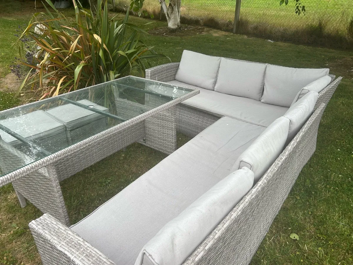 Rattan 8 seater corner dining set - Image 3