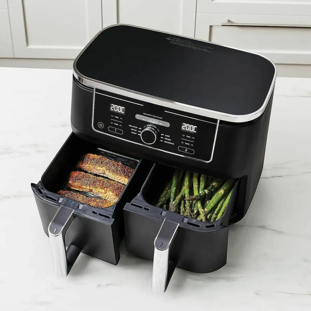 Air Fryer 9.5L Large Capacity With 2-Drawer - Image 3