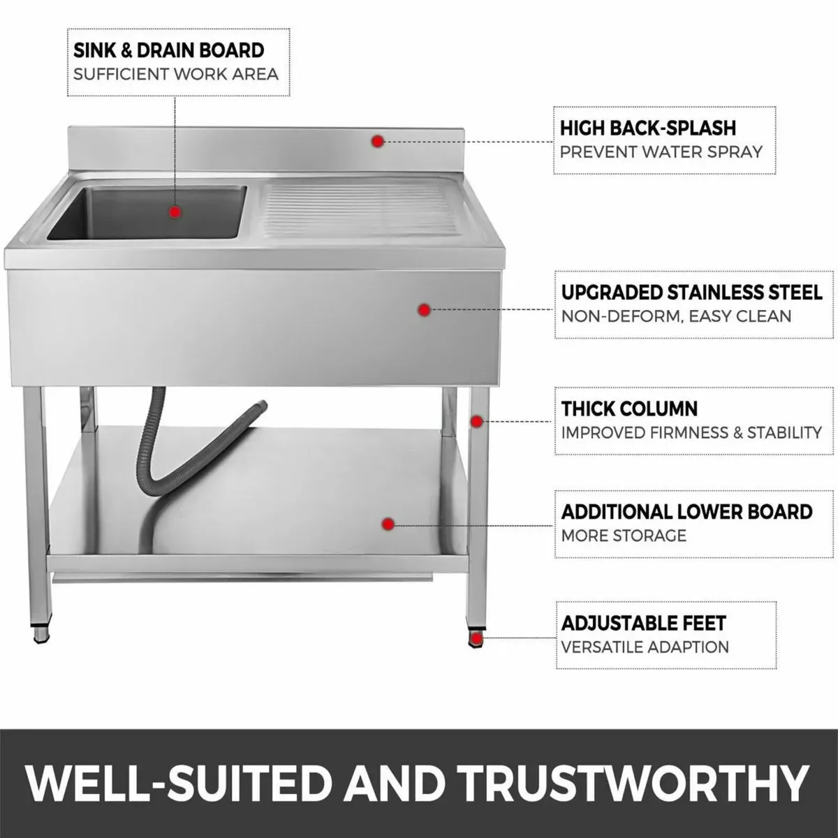 Professional Utility Sink Stainless Steel - Image 2